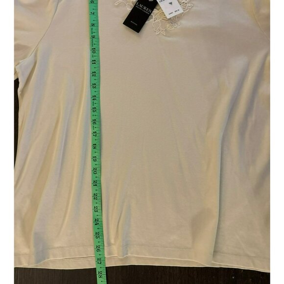 NWT Lauren Ralph Lauren Sulinah Winter Cream 3/4 Sleeve Embroidered Top Size 3X - Picture 8 of 9